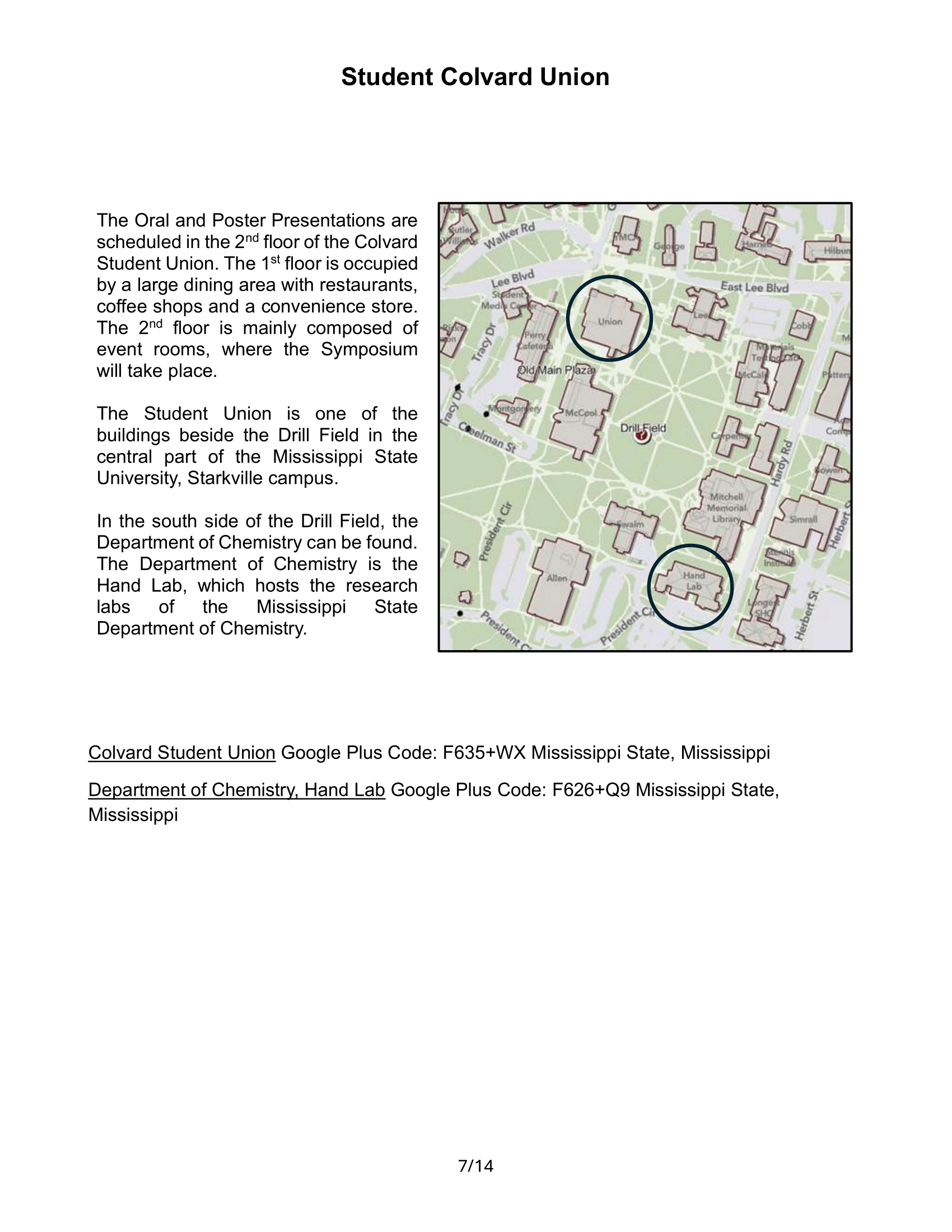 A picture with the location info and directions